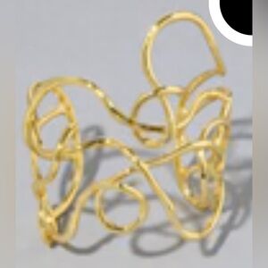 NWT Alexis Bittar Twisted Gold Large Cuff Bracelet